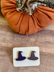 Halloween Wood Stud Earrings