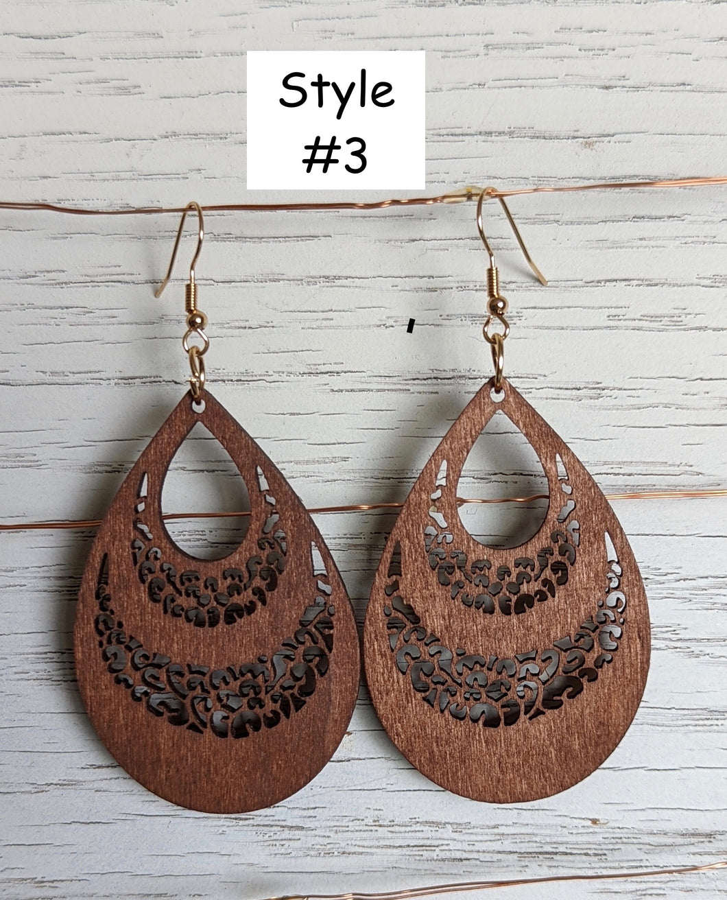 Leopard Cutout Wood Earrings - Miane's Shoppe